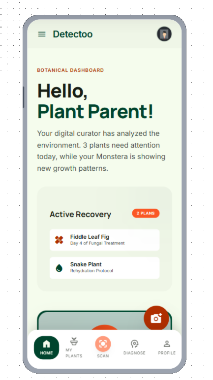 Detectoo Home Screen